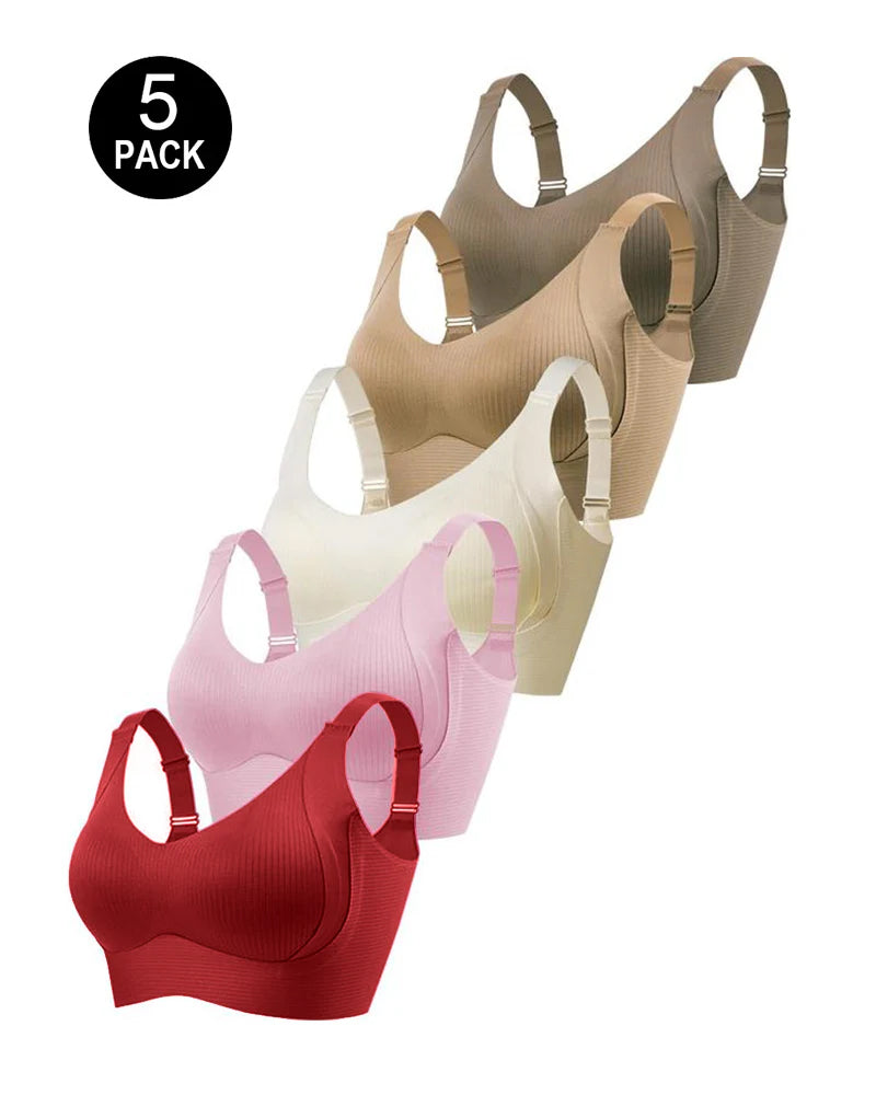 Emilie's Boutique ™ Solid Color Four Rows Adjustable Wireless Women's Bra
