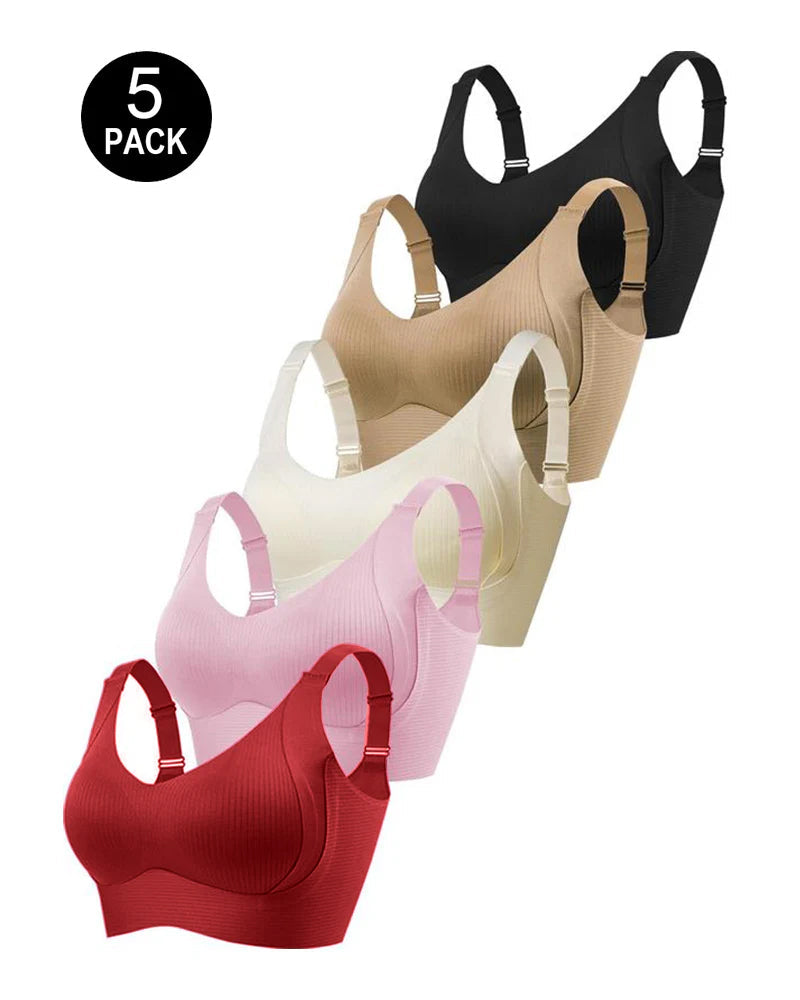 Emilie's Boutique ™ Solid Color Four Rows Adjustable Wireless Women's Bra