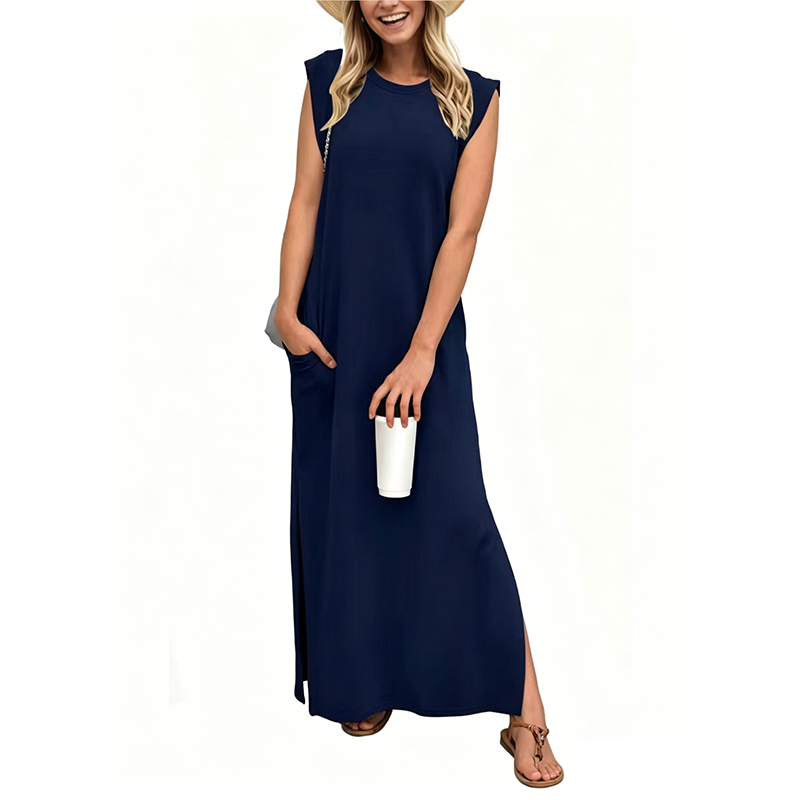 Emilie's Boutique ™  Casual Crew  Neck Sleeveless Maxi Dress