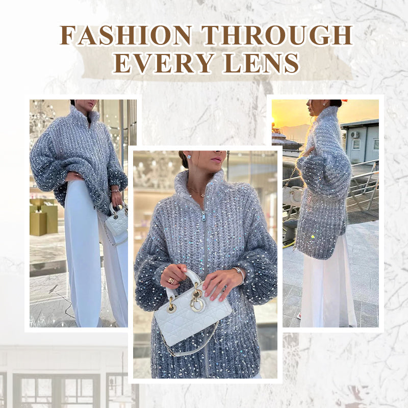 Emilie's Boutique ™  Full-Zipper Knit Sweater for Women