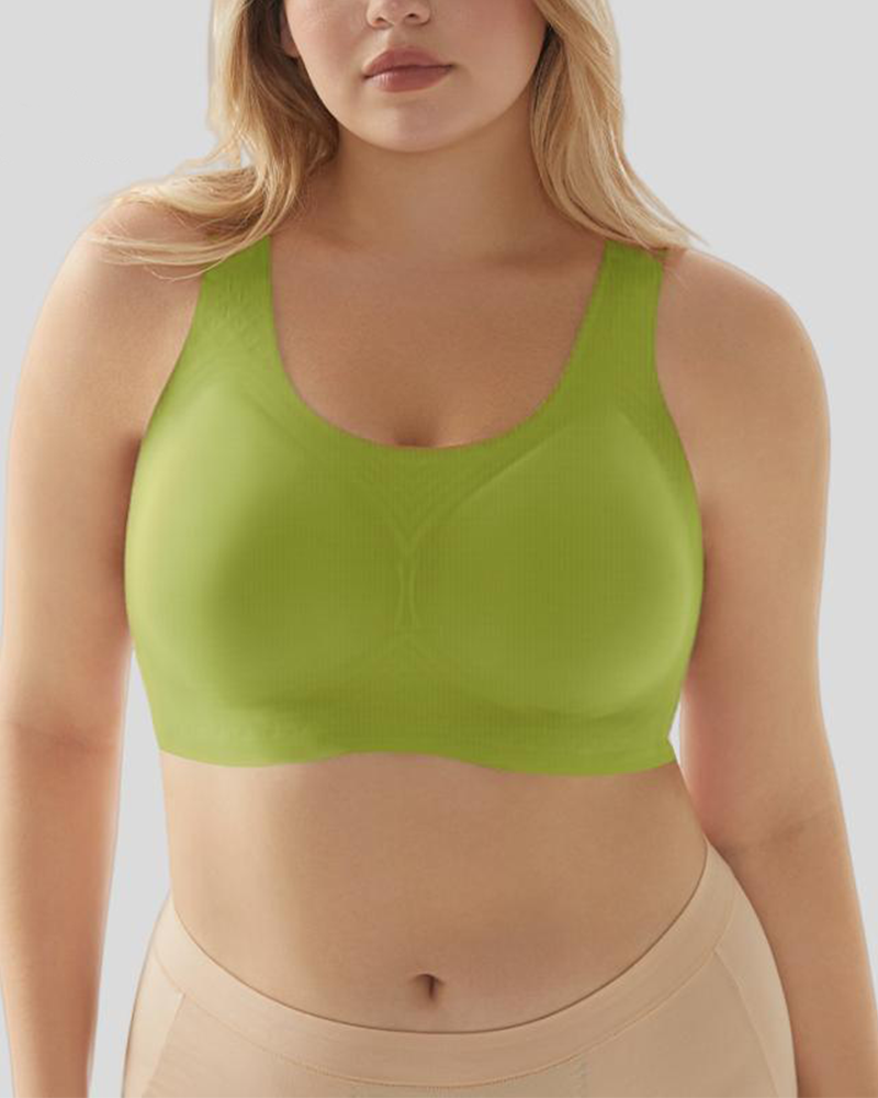 Emilie's Boutique ™ Seamless and Wireless Magic-uplifting Full Coverage Fixed Padding Sports Bra