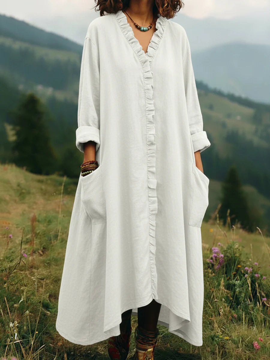 Emilie's Boutique ™ V-neck Irregular Hem Dress
