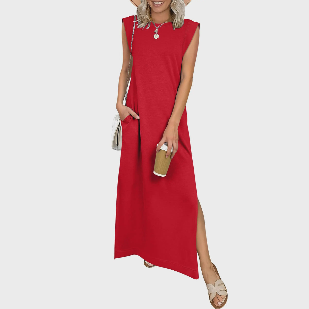 Emilie's Boutique ™  Casual Crew  Neck Sleeveless Maxi Dress