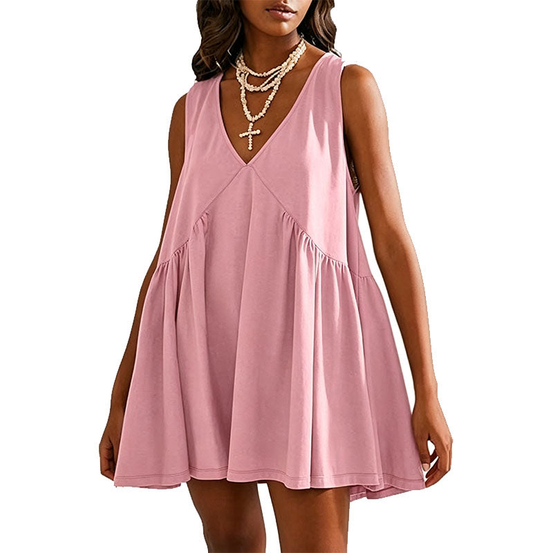 Emilie's Boutique ™  V-Neck Loose-Fit Sleeveless Dress