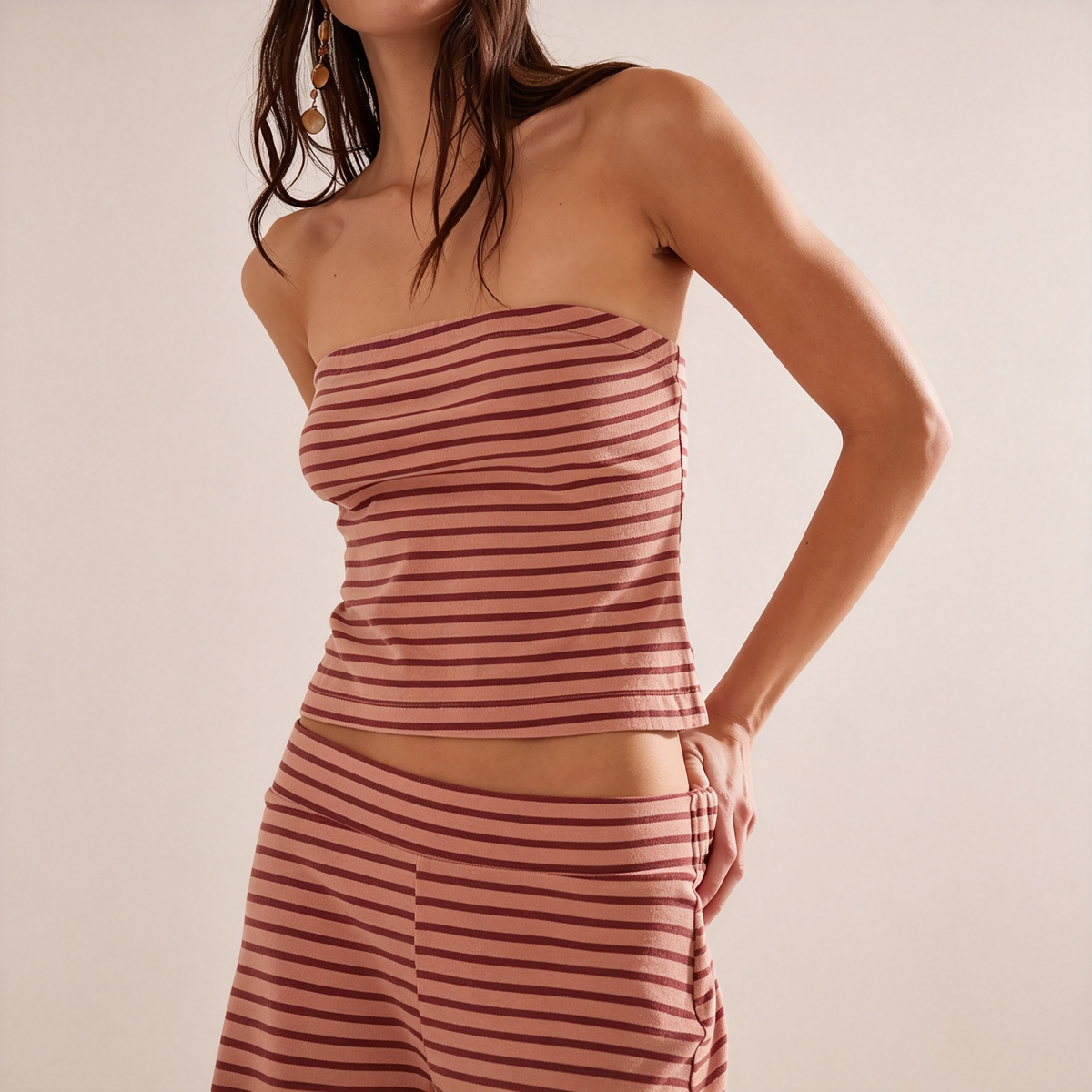 Emilie's Boutique ™ Striped Tube Top Wide Leg Pant Set