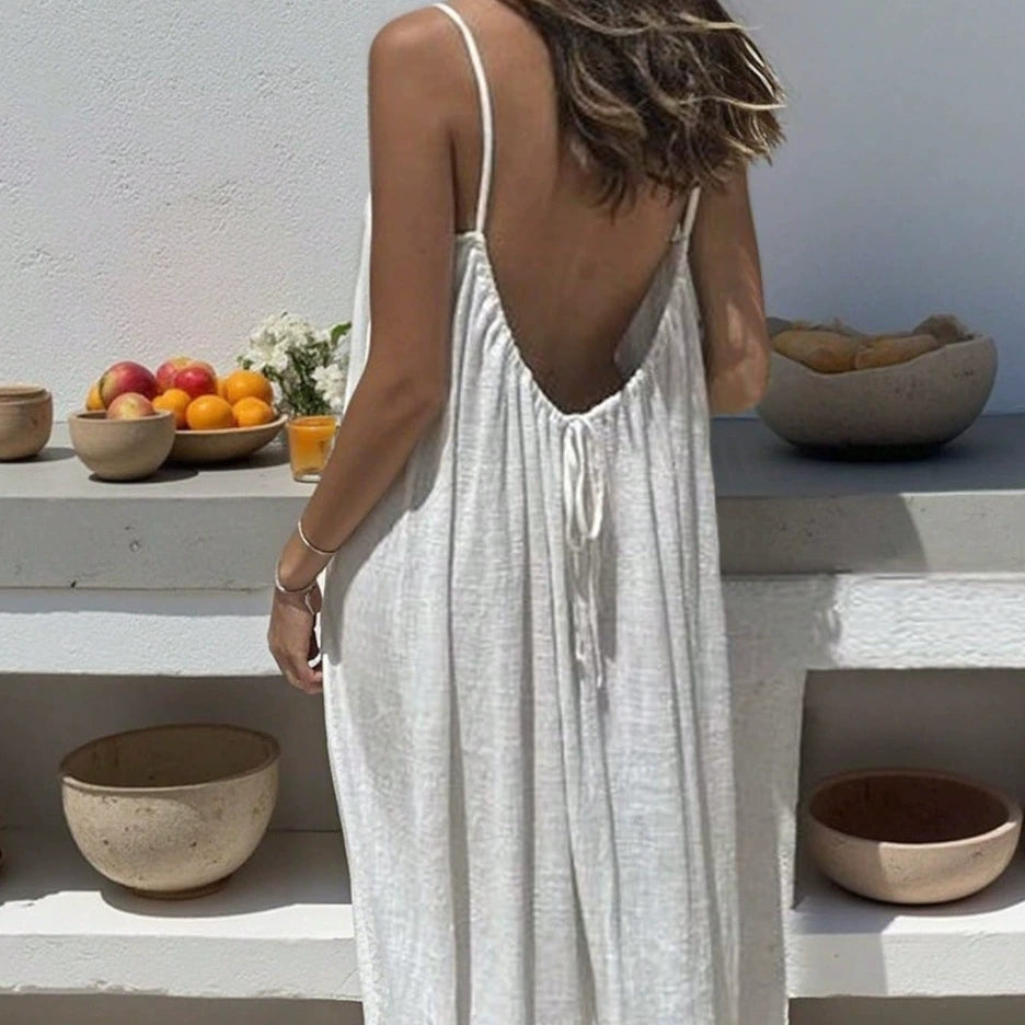 Emilie's Boutique ™  Midnight Whisper Backless Lounge Dress