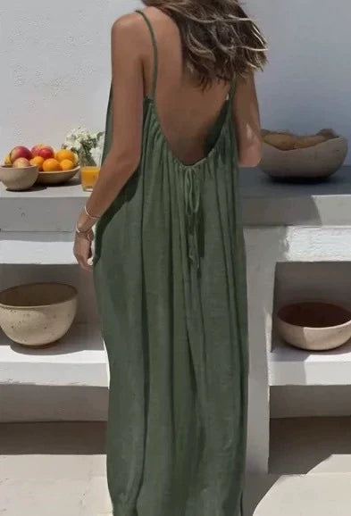 Emilie's Boutique ™  Midnight Whisper Backless Lounge Dress