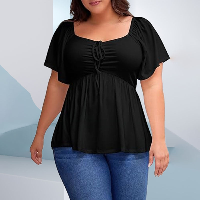 Emilie's Boutique ™ Plus-size square-neck peplum top