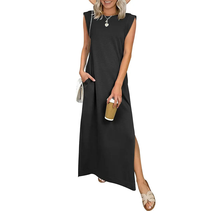 Emilie's Boutique ™  Casual Crew  Neck Sleeveless Maxi Dress