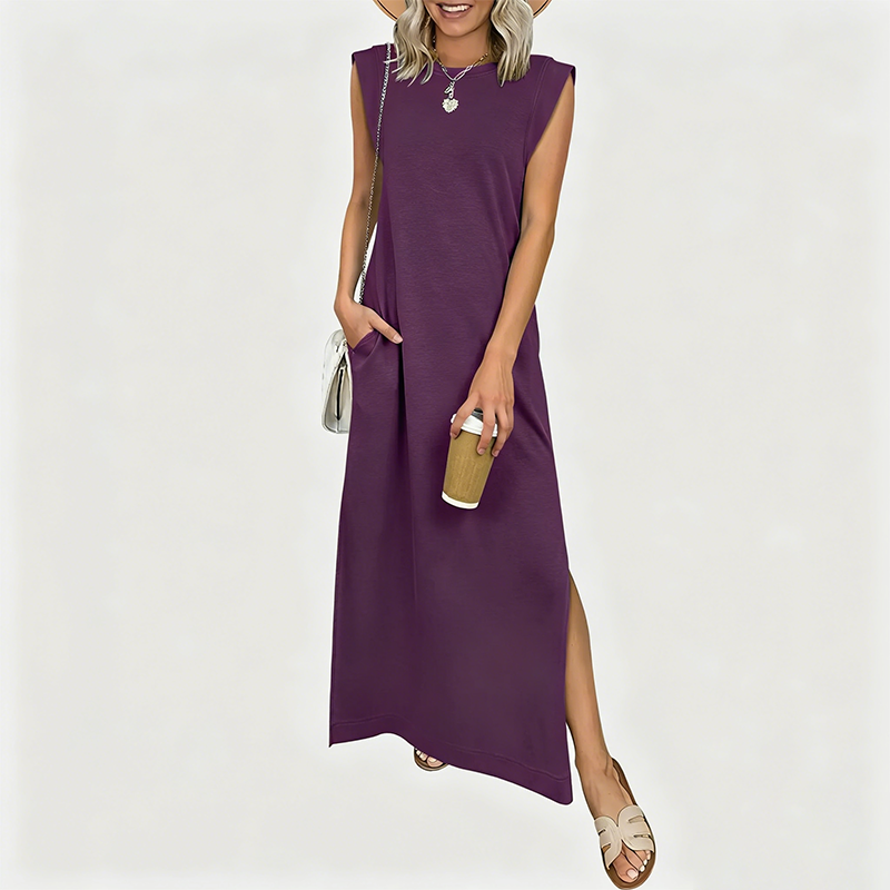 Emilie's Boutique ™  Casual Crew  Neck Sleeveless Maxi Dress