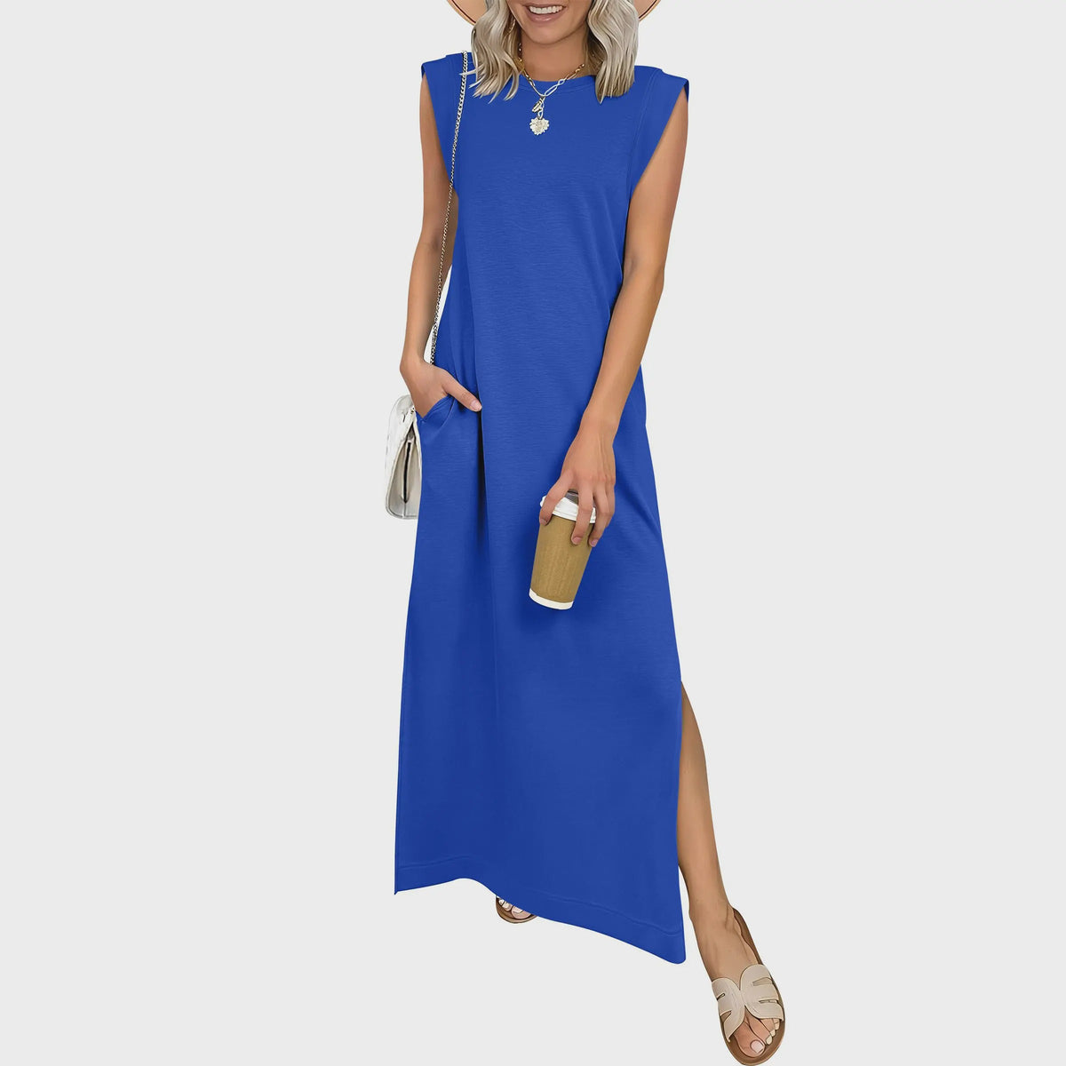 Emilie's Boutique ™  Casual Crew  Neck Sleeveless Maxi Dress