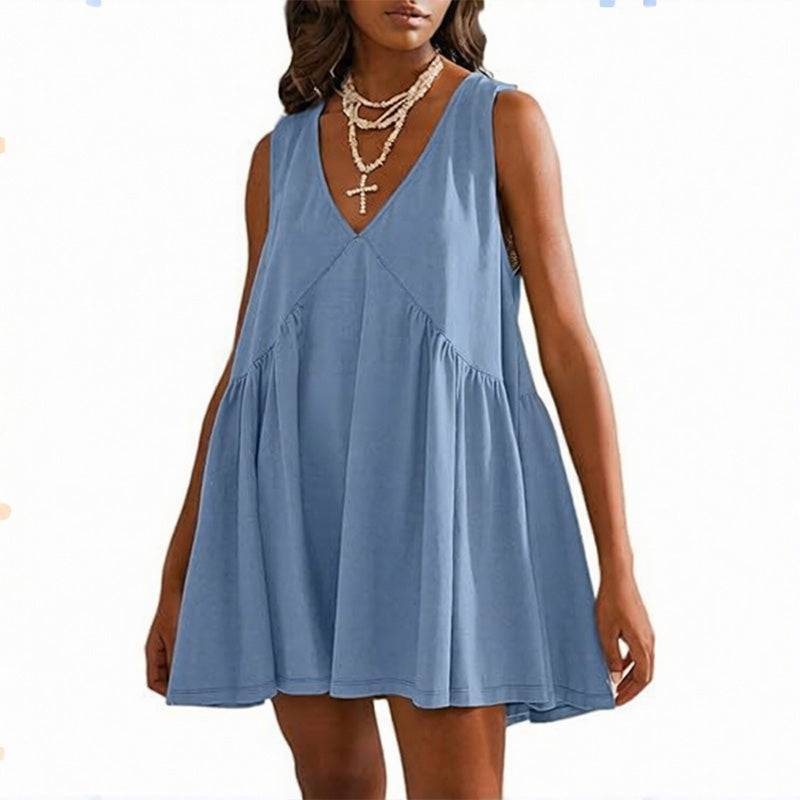 Emilie's Boutique ™  V-Neck Loose-Fit Sleeveless Dress