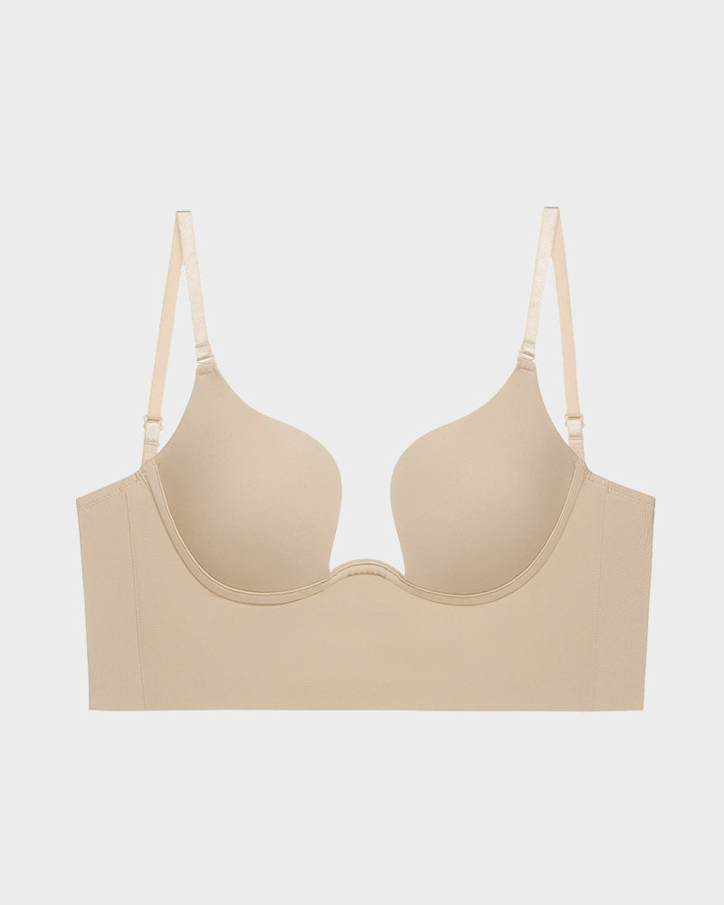 Emilie's Boutique ™ [2 Pack]Low Back Secret Plunge Bra - Black+Beige