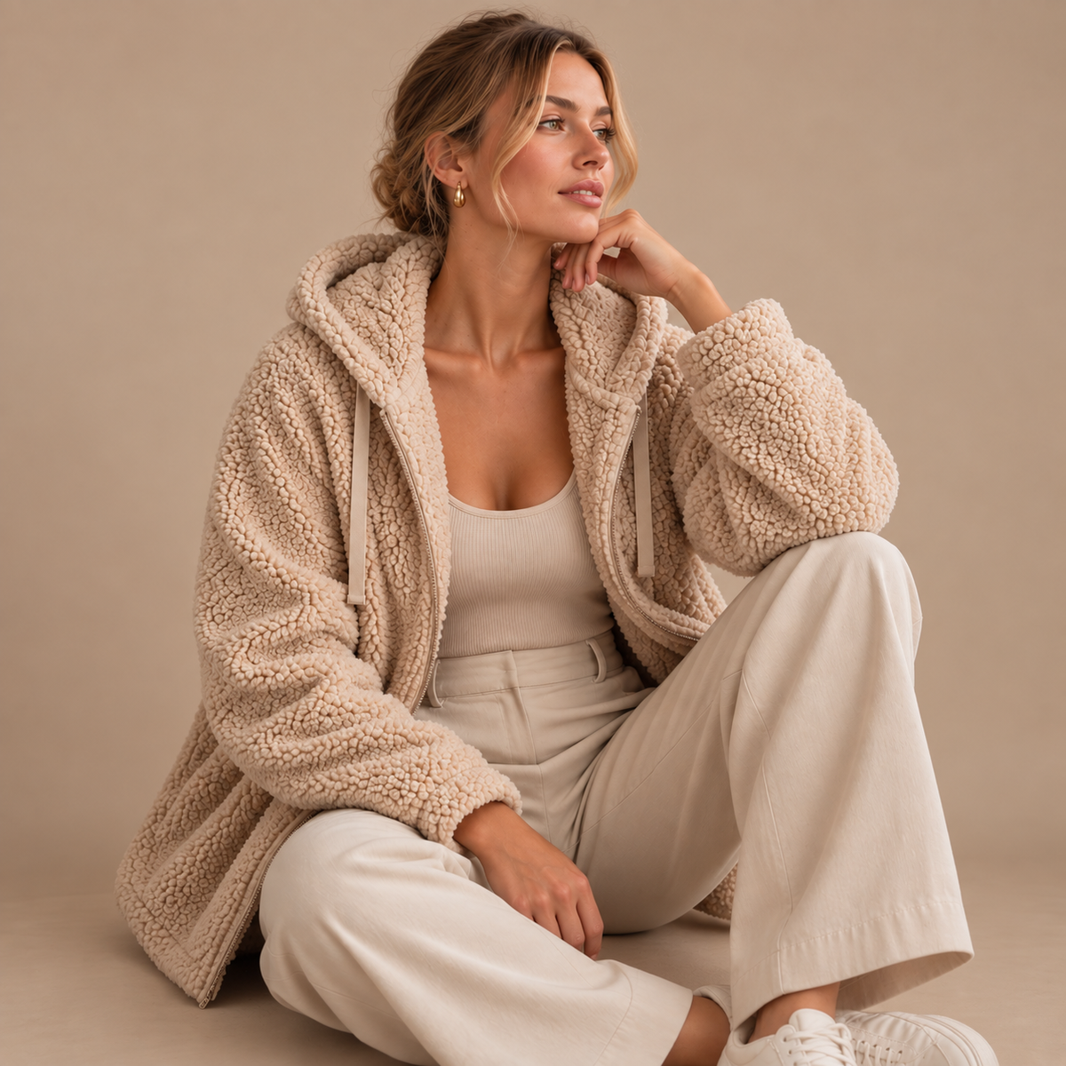 Emilie's Boutique ™  Hooded Zip-Up Fuzzy Jacket