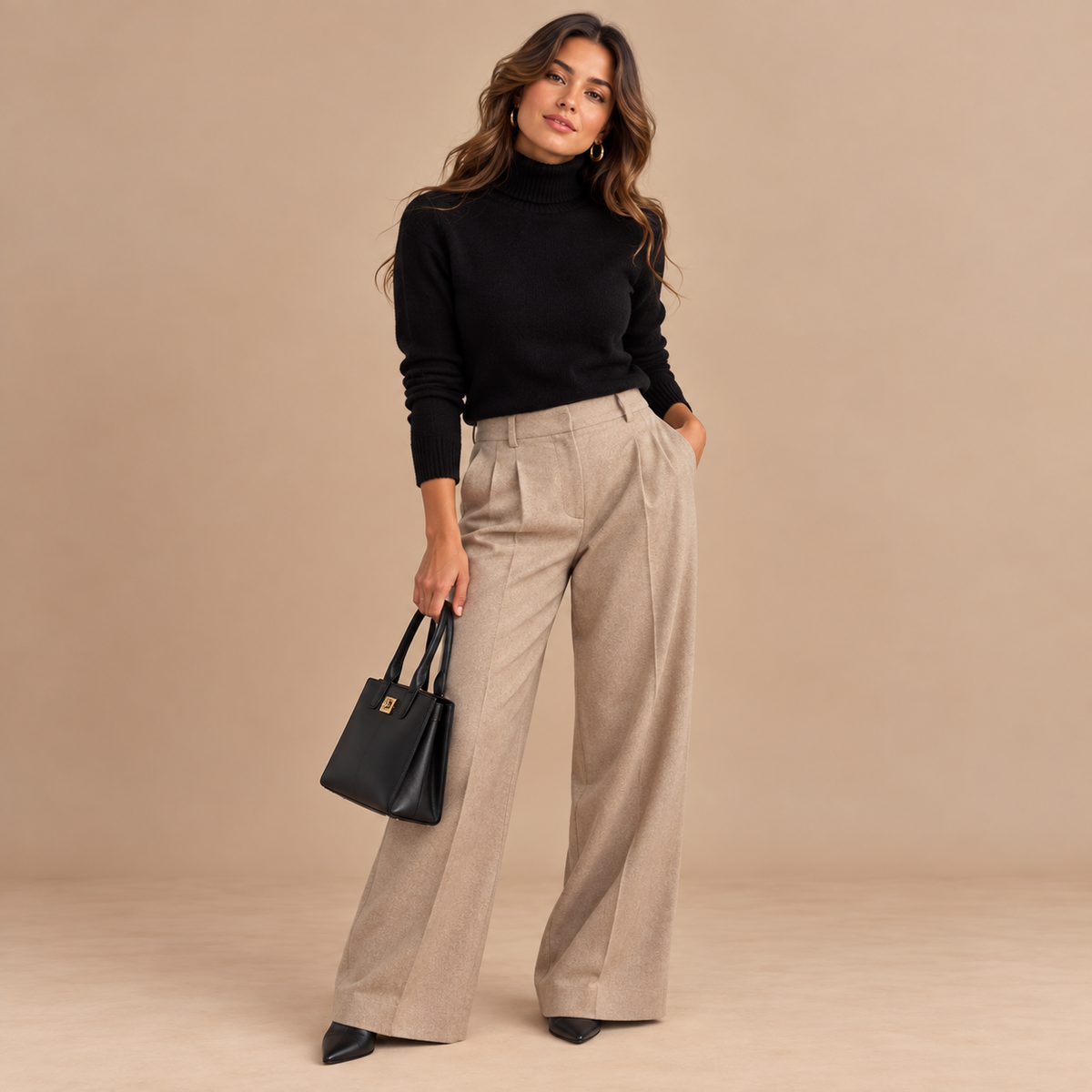 Emilie's Boutique ™ 100% Merino Wool Turtleneck Long Sleeve Pullovers