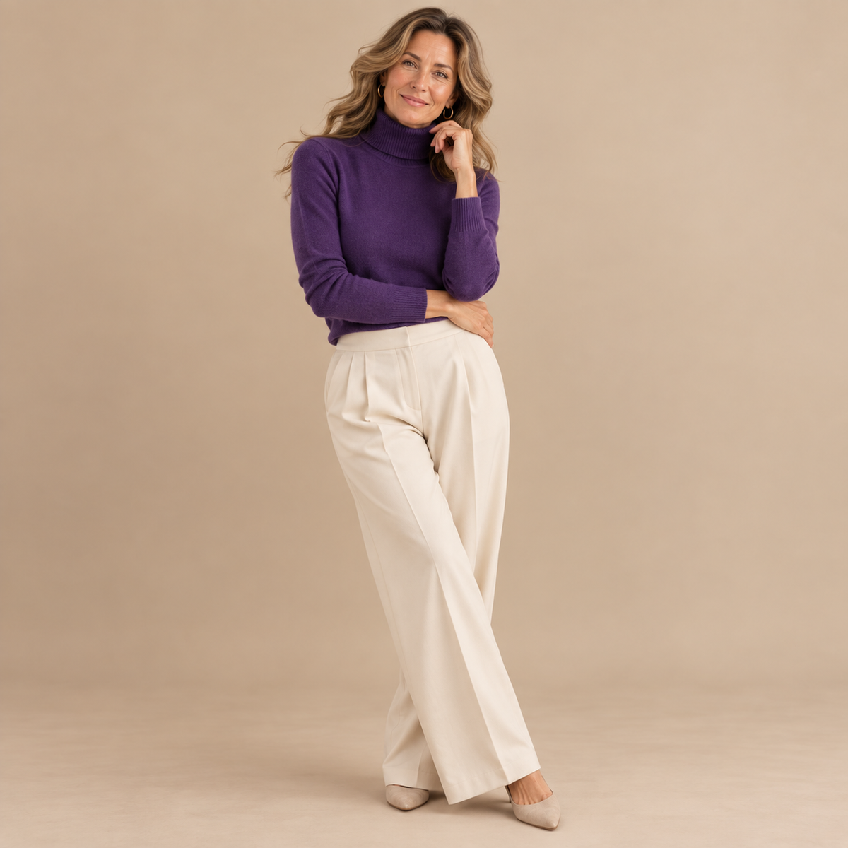 Emilie's Boutique ™ 100% Merino Wool Turtleneck Long Sleeve Pullovers