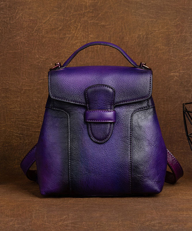 Emilie's Boutique ™  DIY Blue Oriental Paintings Calf Leather Backpack Bag