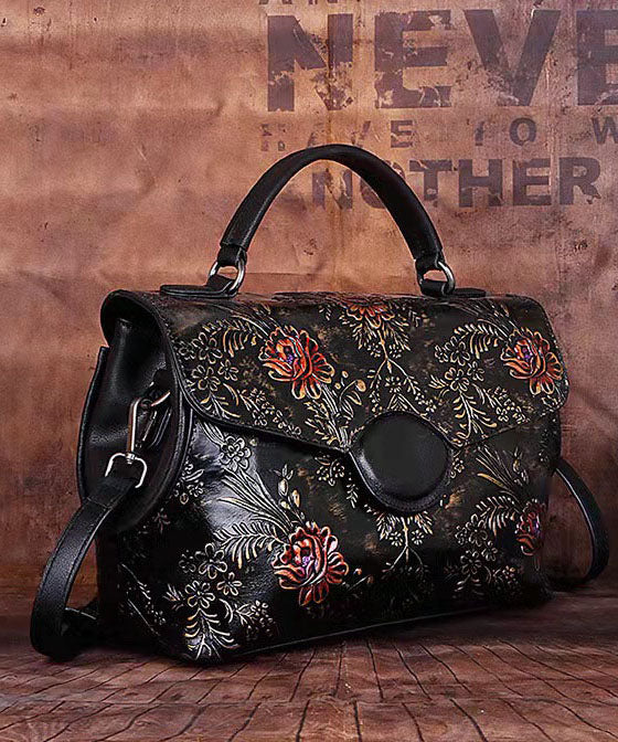 Emilie's Boutique ™ Retro Embossing Paintings Calf Leather Bag