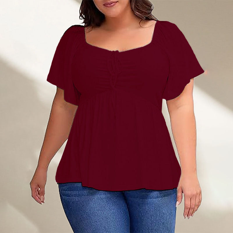 Emilie's Boutique ™ Plus-size square-neck peplum top