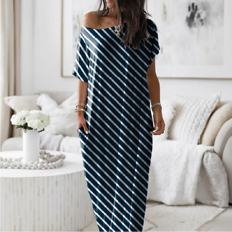 Emilie's Boutique ™  Oversized Asymmetric Off-Shoulder Casual Dress