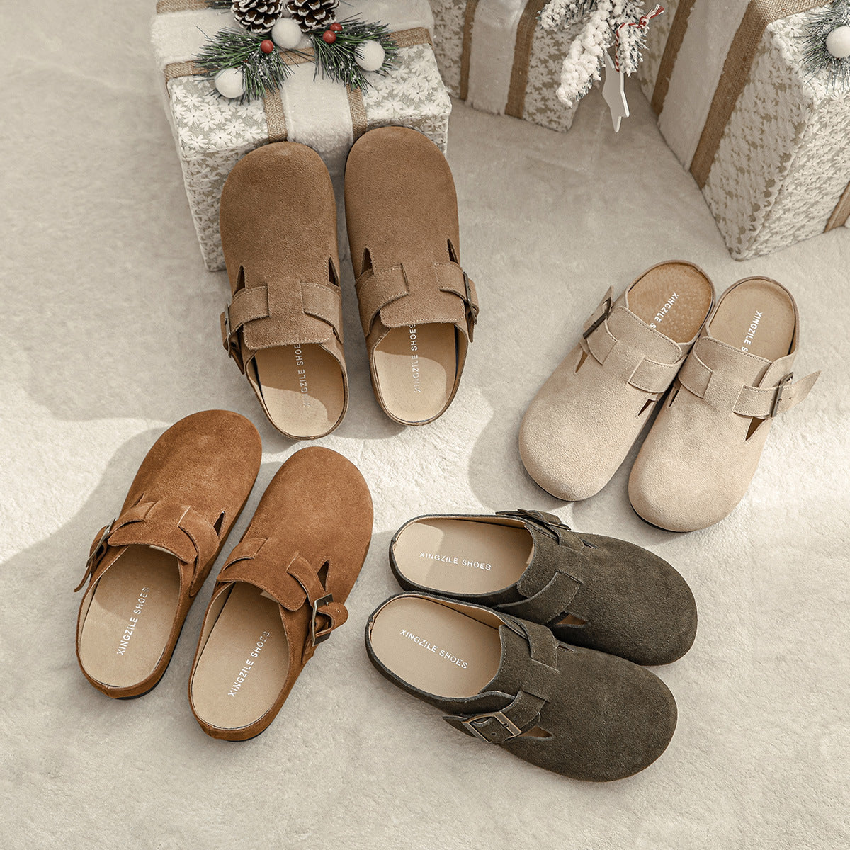 Emilie's Boutique ™ Cozy Fuzzy Slippers With Adjustable Buckle