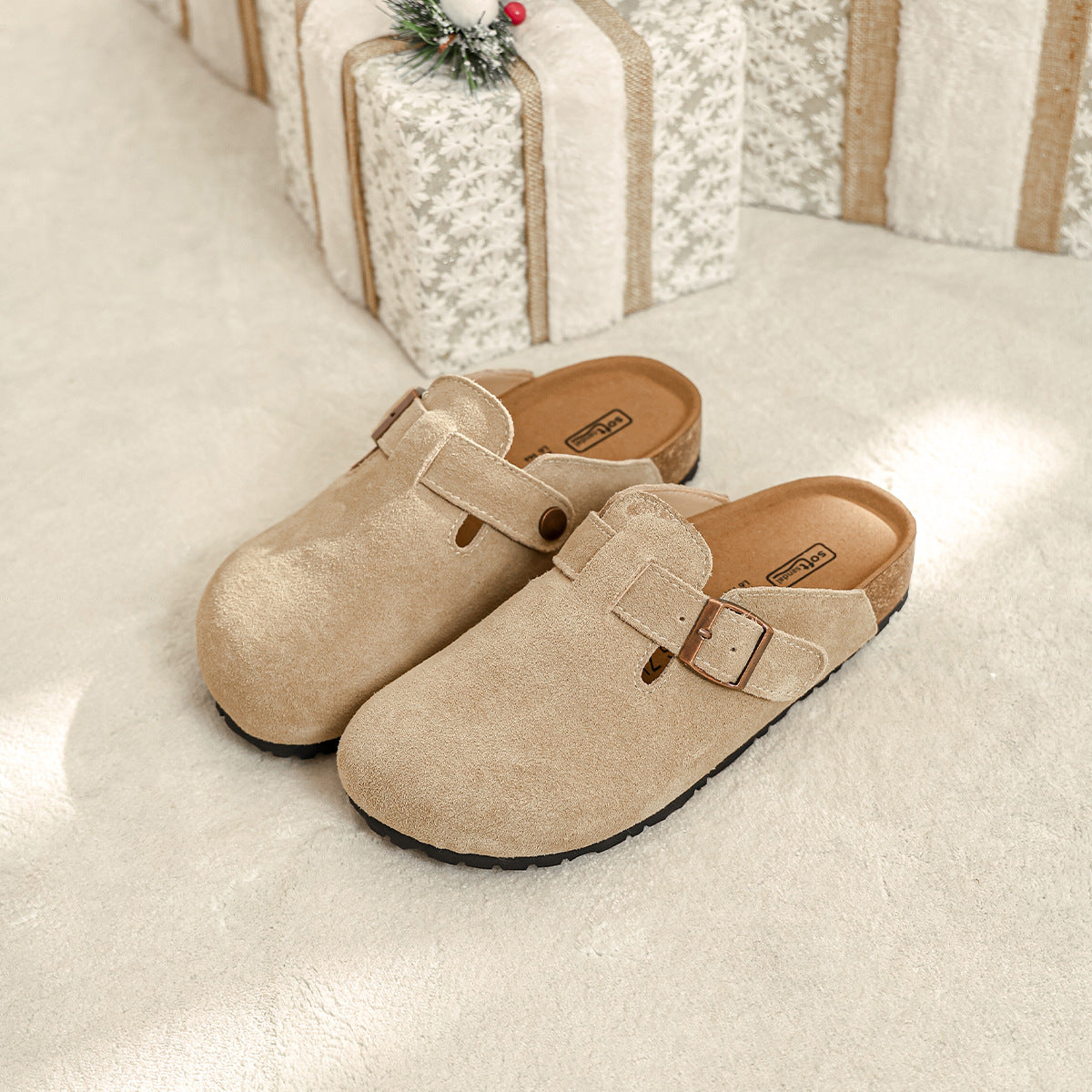 Emilie's Boutique ™ Cozy Fuzzy Slippers With Adjustable Buckle