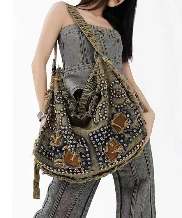 Emilie's Boutique ™  Rivet Denim Satchel Bag Handbag