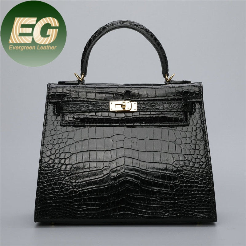 RC85 Genuine Leather Alligator Handbag Real Luxury Custom Logo Manufacturer Crocodile Women Wholesale Leather Handbags