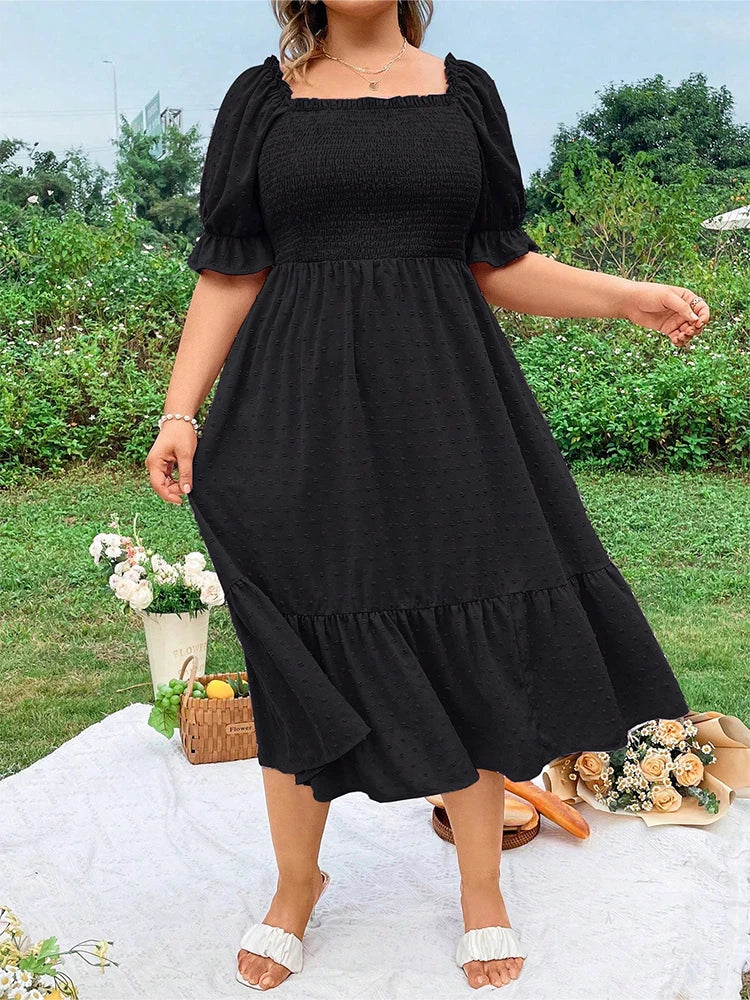Emilie's Boutique ™ Solid-color back-tie dress.