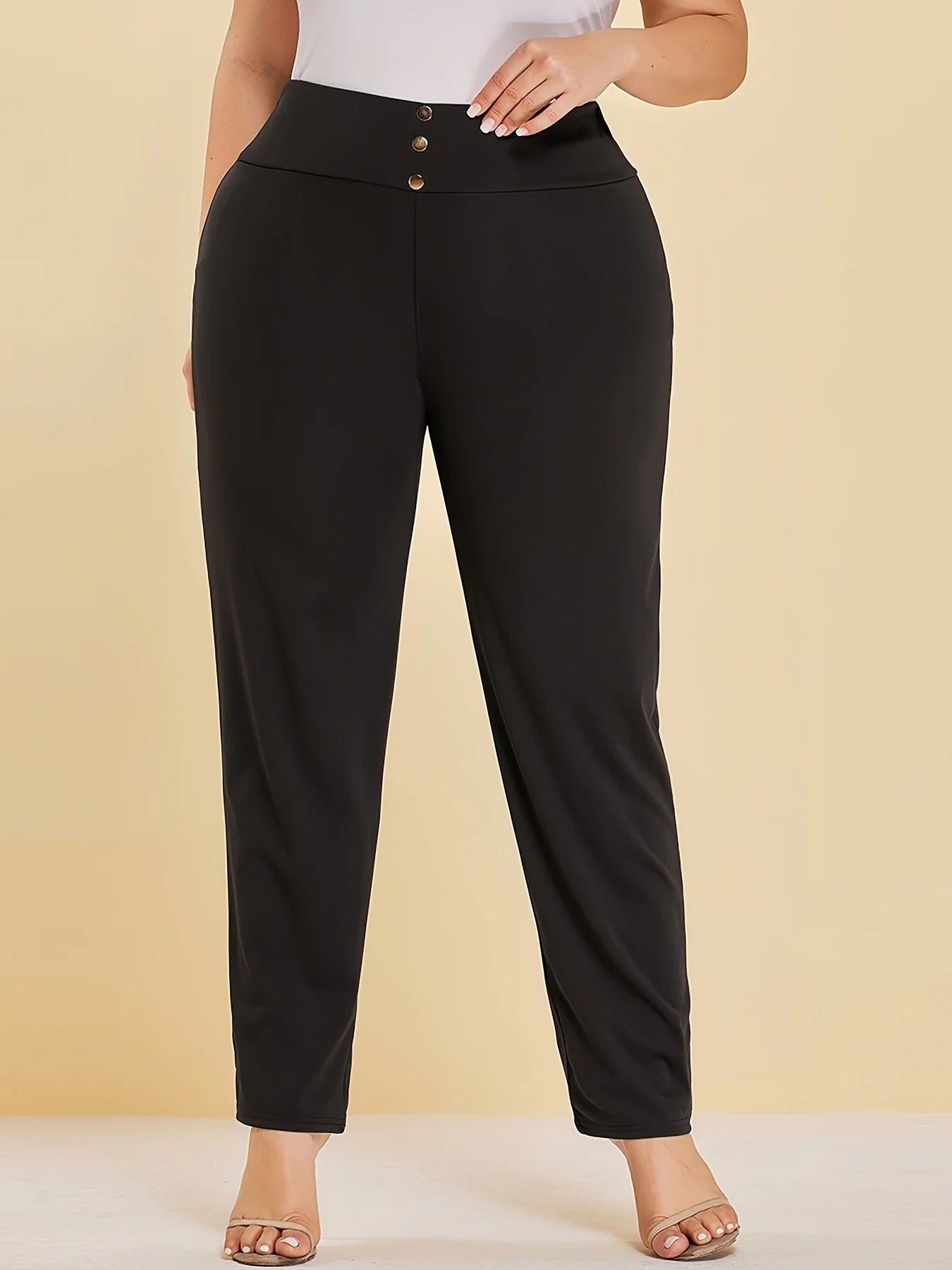 Emilie's Boutique ™ Straight-Leg Pants with Slit Design