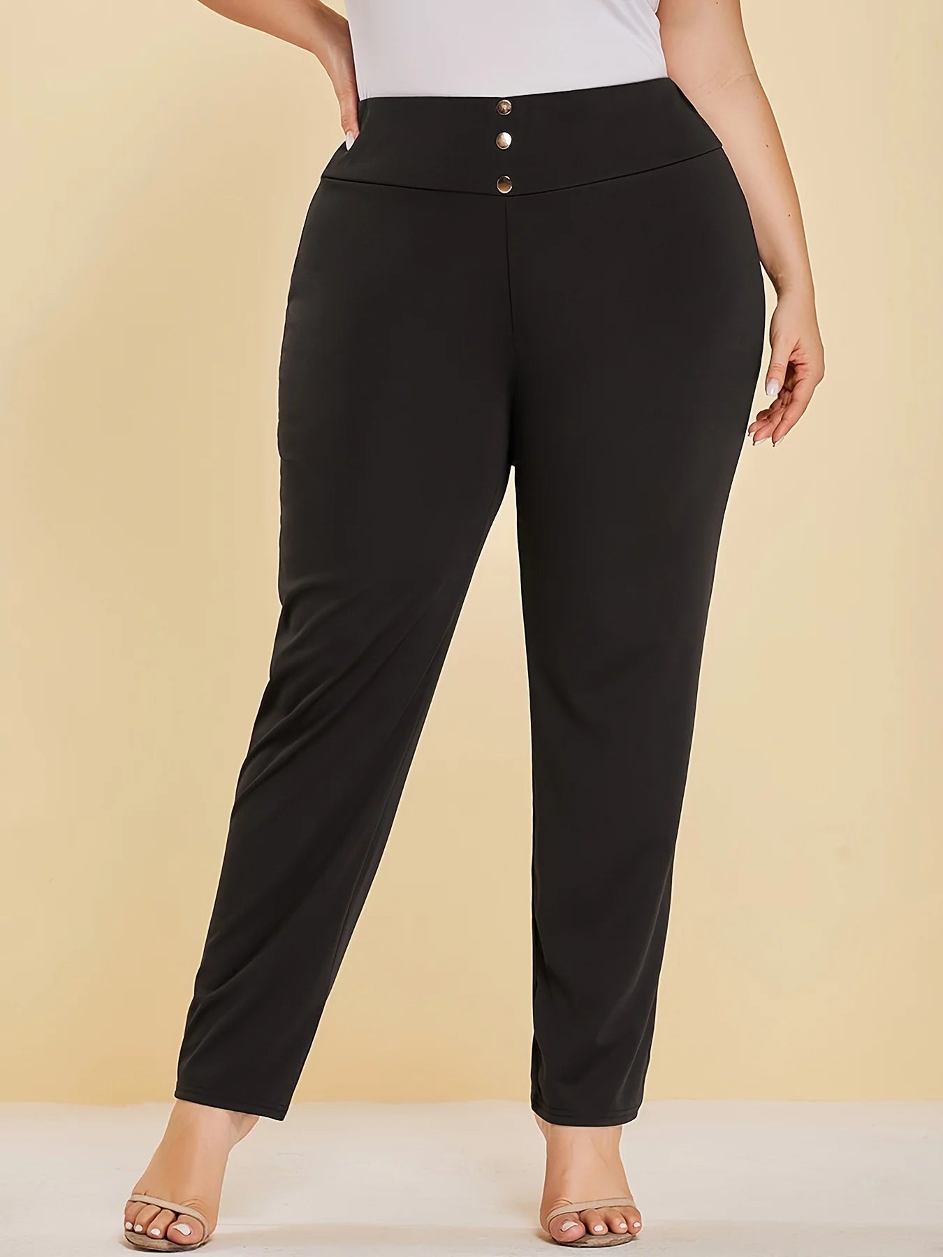 Emilie's Boutique ™ Straight-Leg Pants with Slit Design