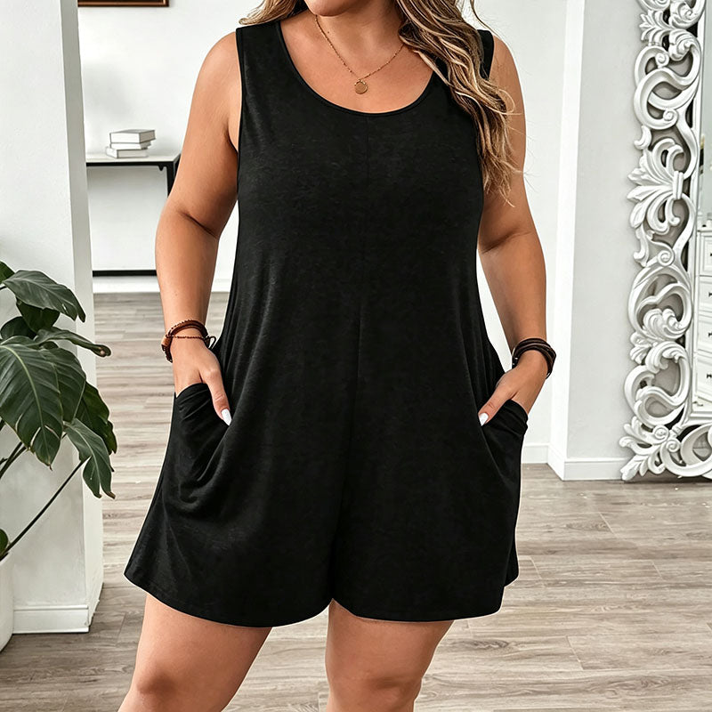 Emilie's Boutique ™ Loose sleeveless pocket jumpsuit