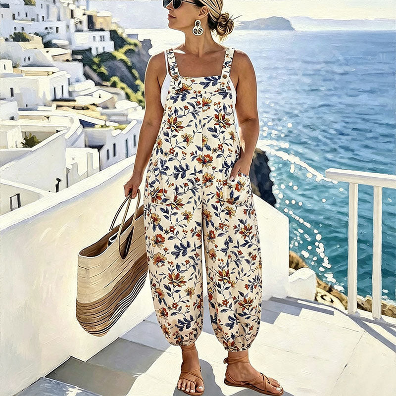 Emilie's Boutique ™ Plus-size casual printed camisole jumpsuit