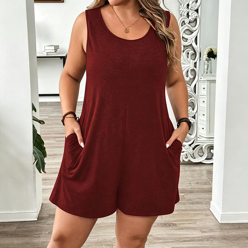 Emilie's Boutique ™ Loose sleeveless pocket jumpsuit