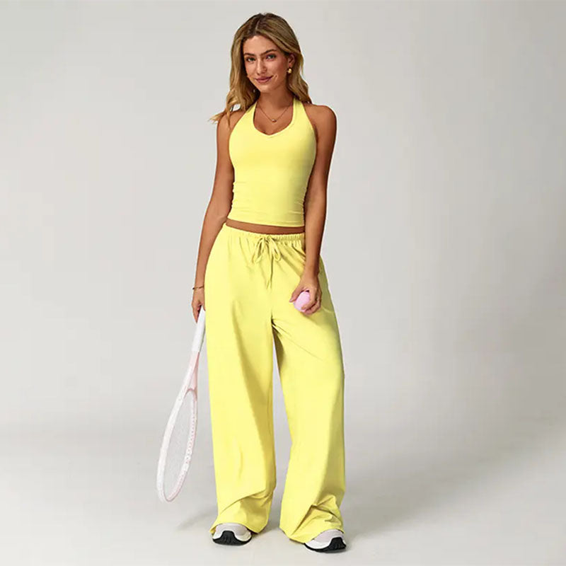 Emilie's Boutique ™ halter neck top and drawstring pants two-piece set