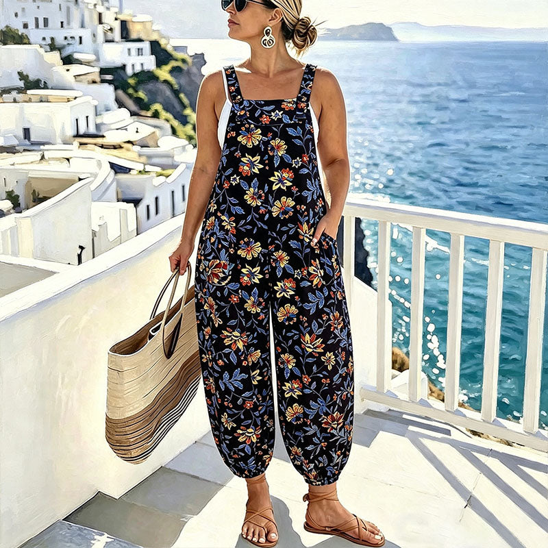 Emilie's Boutique ™ Plus-size casual printed camisole jumpsuit