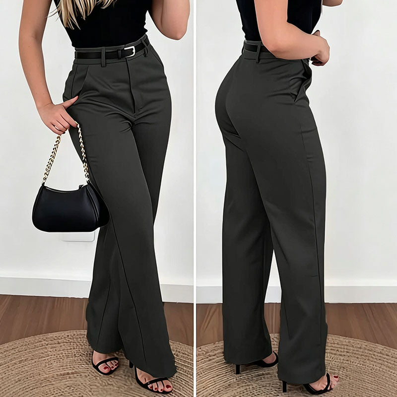 Emilie's Boutique ™ Slim-fit high-waisted straight-leg suit pants