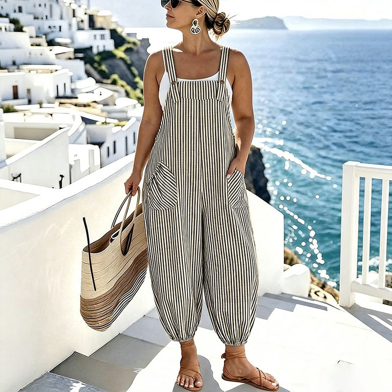 Emilie's Boutique ™ Plus-size casual printed camisole jumpsuit