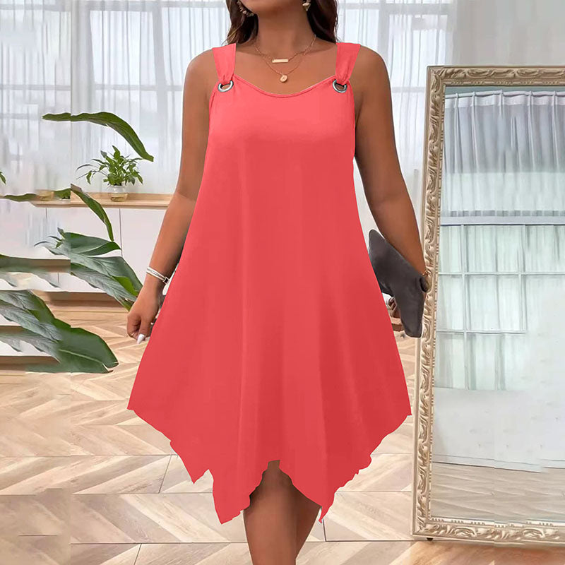 Emilie's Boutique ™  Plus-size sleeveless loose-fitting irregular hem dress