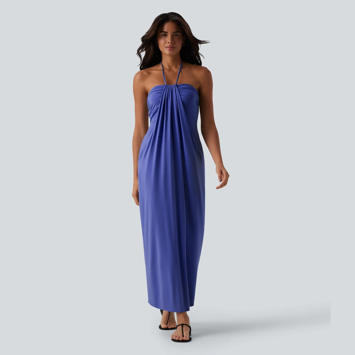 Emilie's Boutique ™  Draped, form-fitting halter maxi dress
