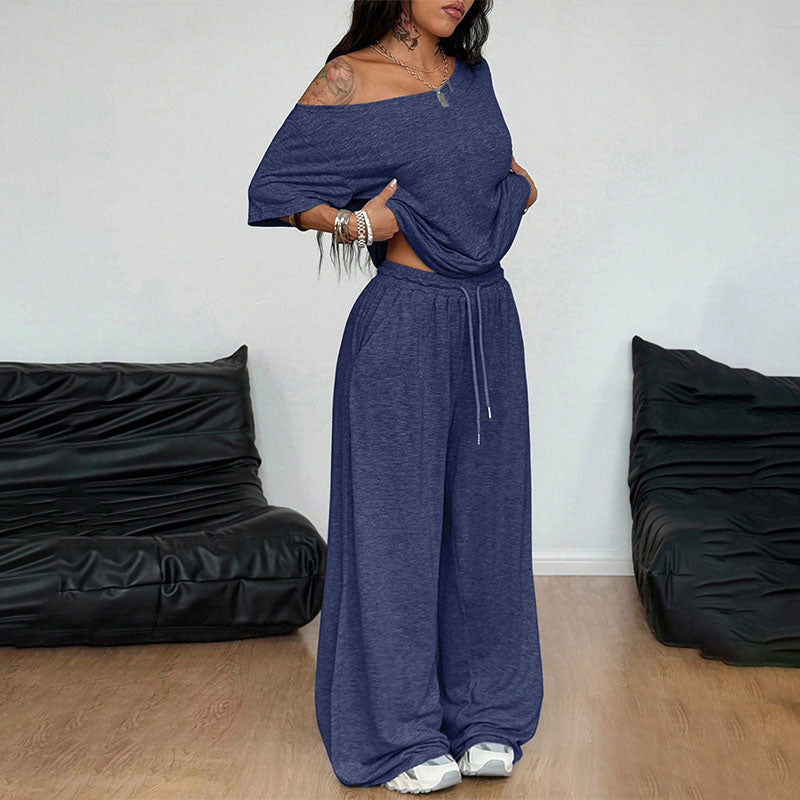 Emilie's Boutique ™ short-sleeve top and wide-leg trousers set