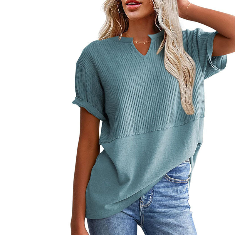 Emilie's Boutique ™ Short Sleeve V Neck Casual Top