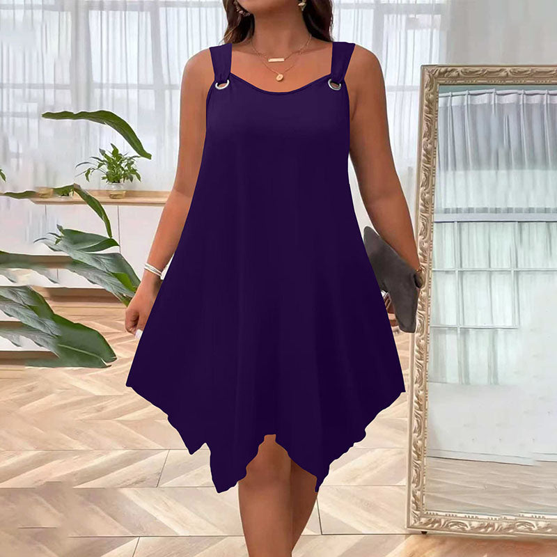 Emilie's Boutique ™  Plus-size sleeveless loose-fitting irregular hem dress