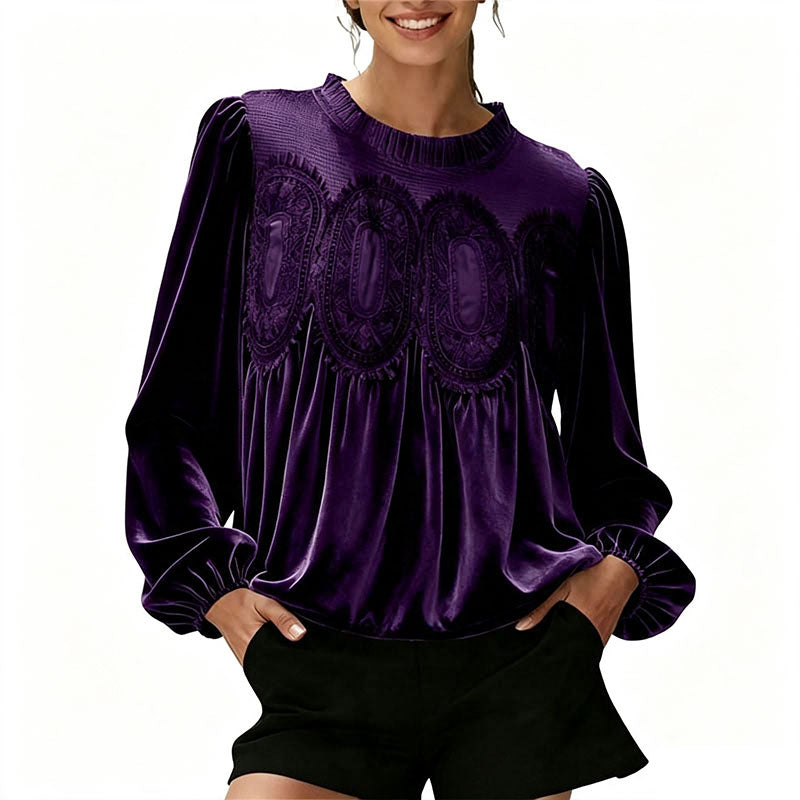 Emilie's Boutique ™ Retro pleated long-sleeved casual top