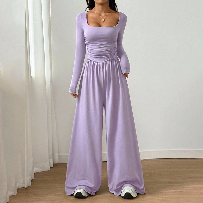 Emilie's Boutique ™ long sleeves wide-leg jumpsuit