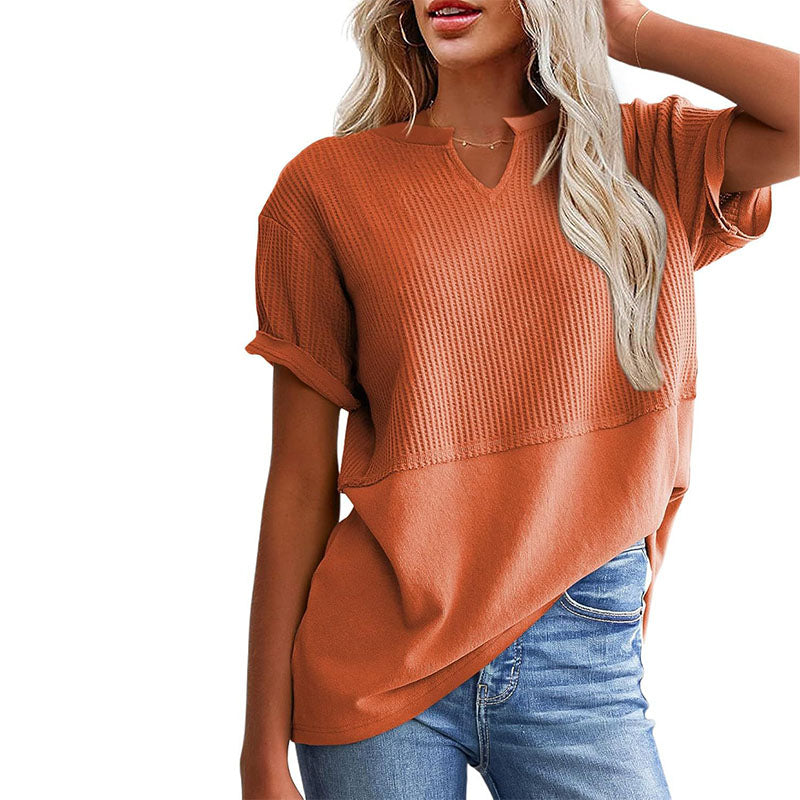 Emilie's Boutique ™ Short Sleeve V Neck Casual Top
