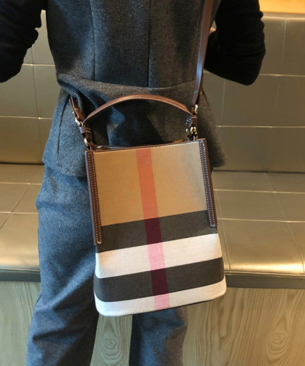 Emilie's Boutique ™ Brown Plaid Versatile Faux Leather Bag