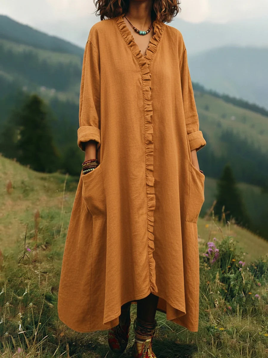 Emilie's Boutique ™ V-neck Irregular Hem Dress