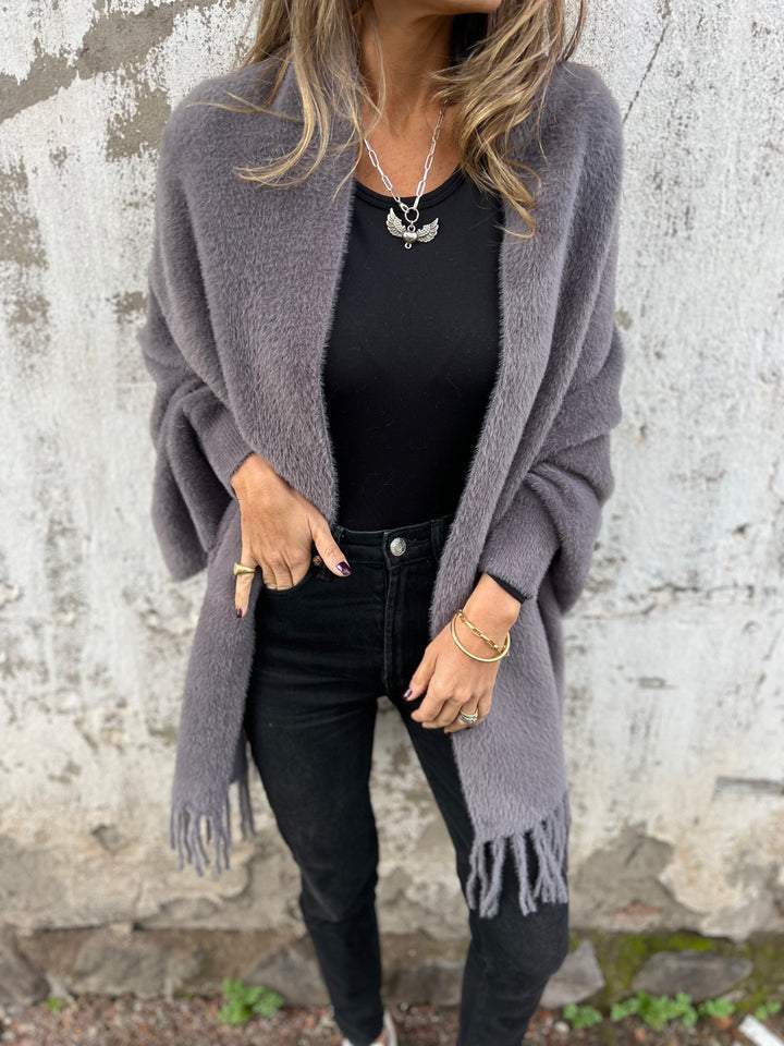 Emilie's Boutique ™ Long Sleeve Casual Tassel Shawl Coat