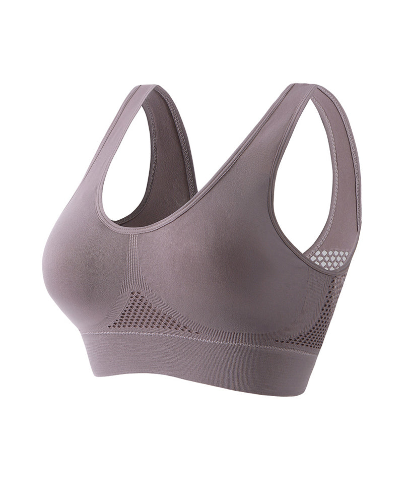 Emilie's Boutique ™ Casual Seamless Elastic Band Removable Pads Integrated Sports Bra